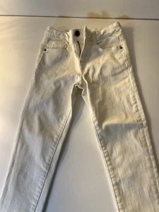 Zara Collection Girls Off White Stretch Jeans Gentle Preowned Girls Size 6 - Picture 1 of 12