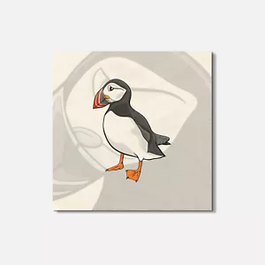 Atlantic Puffin Bird Animal 4'' X 4'' Square Wooden Coaster - Picture 1 of 3