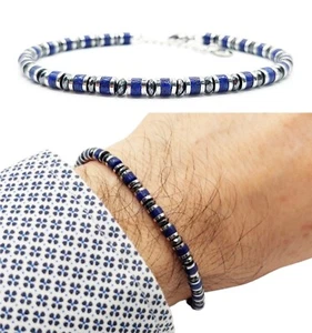 Bracciale in pietra e acciaio inossidabile da uomo braccialetto regolabile - Bild 1 von 6