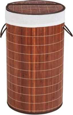 WENKO Wäsche Truhe BAMBOO 55 L Korb Sammler Box Tonne Deckel Bambus Braun Bad WC - Bild 1 von 4
