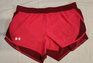 Under Armour Women's Fly-By 2.0 Printed Shorts Penta Pink 1350196-975 SZ LARGE - Picture 1 of 2