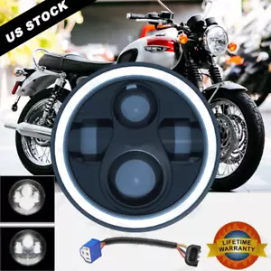 For Triumph Thruxton Bonneville Street Twin Motorcycle 7" Headlight Ring Hi/Lo - Bild 1 von 11