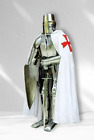 Costume armure de combat chevalier croisé armure corporelle complète avec bouclier