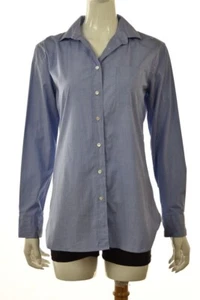 J Crew Womens Top Size 4 Blue Button Down Shirt Blouse Long Sleeve Cotton - Picture 1 of 5
