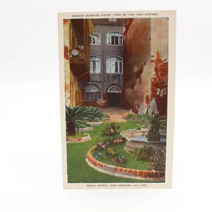 French Quarter Court Yard Of Two Sisters New Orleans Vintage Linen Postcard 1935 - Picture 1 of 2