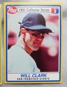 1991 Post Cereal Will Clark Giants Baseball Card