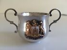 Vintage Silver Plate & Enamel Crest Decorated 2 Handled Cup - Edinburgh