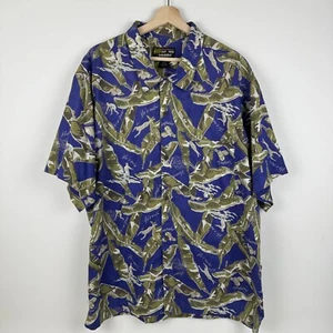 Vintage Patagonia Pataloha Hawaiian Button Up Shirt Blue 1999 Mens 2XL XXL - Picture 1 of 12