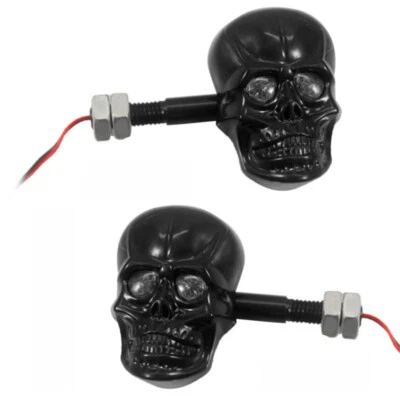 Motorcycle 12V LED Skull Turn Signal/Indicators Lights Lamp for Harley-Davidson Foto 1 de 4