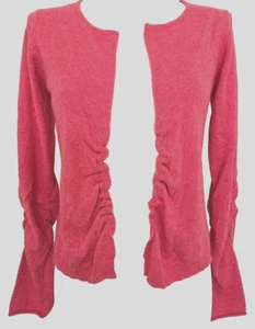 OILILY Cashmere Wool Viscose blend Women's Pink Open Cardigan Ruched detail XS - Picture 1 of 5