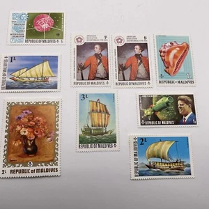 9 MALEDIVEN INSELN Briefmarken 70er Jahre top postfrische Briefmarkensammlung - Bild 1 von 7