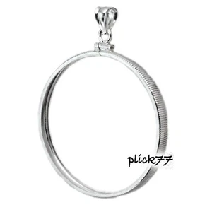 1oz Silver Maple Leaf Coin Bezel Sterling Silver Coin Edge Frame Mount Pendant - Picture 1 of 3
