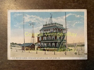 Rara cartolina 1919 US Weather Bureau Cape Henry Va a Mattie Young Onancock Va - Foto 1 di 2