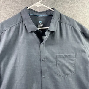kuhl Shirt Mens 2XL Blue Persuadr Button Up Short Sleeve Lightweight Performance - Picture 1 of 13