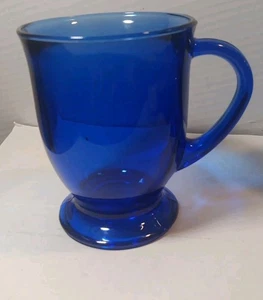 Taza de té o café Café Cobalt Blue de Anchor Hocking Flare Lip 16 oz - Imagen 1 de 5