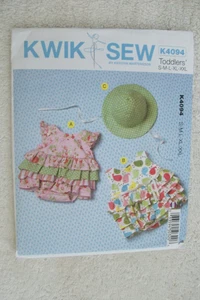 "Kwik Sew K4094 s-XXL Toddlers Rompers & Hat Sewing Pattern"  NEW/ Free Shipping - Picture 1 of 2