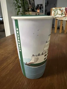 Starbucks Seattle Ferry 2016 Double Wall Ceramic Traveler 10 oz Tumbler Becher NEU - Bild 1 von 6