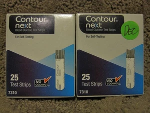 Menge 2 Contour Next Blutzucker 50 Teststreifen ohne Codierung 7310 Ablaufdatum 12/2025 - Bild 1 von 6