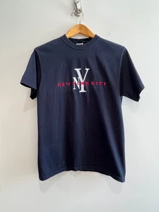 T-shirt Fruit of the Loom New York City taglia M nera ricamata Y2K - Foto 1 di 6