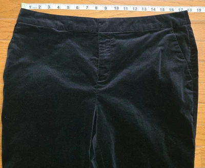 Pantalones de terciopelo Charter Club Classic Fit para mujer negros talla 12 Preppy Holiday Chic Foto 1 de 4