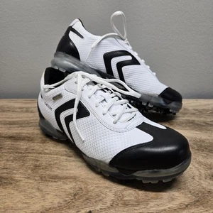 Geox Net Golf Shoes Women 8 White/Black Leather Waterproof Breathable Outsole - Picture 1 of 14