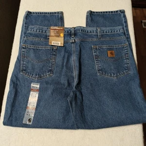 Carhartt Blue Denim Jeans Traditional Fit B18 STW Mens 38x30 New w/ Tags Tapered - Picture 1 of 6