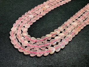 🌸 Cuentas planas de cuarzo rosa natural de 6 mm piedras preciosas pulidas lisas PGS411 - Imagen 1 de 3