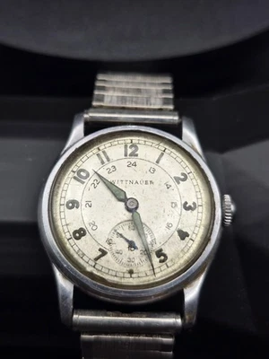 Reloj para hombre Wittnauer vintage años 40 estilo militar 33 mm — esfera 24 horas, subsegundos Foto 1 de 4