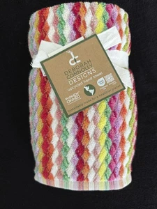 DEBORAH CONNOLLY - WAVY STRIPE - MULTICOLOR - HAND TOWELS -  SET OF 2 - NEW - Picture 1 of 4