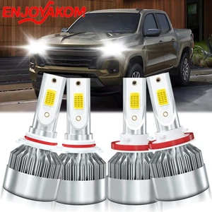For Chevrolet Silverado 2500 HD 2007-2021 LED Headlight High Low Bulbs Kit White - Foto 1 di 11