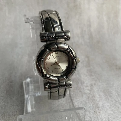 Reloj brazalete mujer C-Time platino tono plata 25 mm - batería nueva Foto 1 de 4
