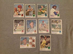 10 carte da baseball Topps 1973 in maniche di plastica - Foto 1 di 11