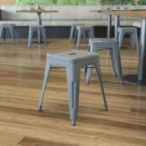 18" Tischhöhe Hocker, Stapelbar Rückenfrei Metall Indoor Esszimmer Hocker,... - Bild 1 von 7