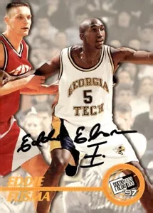 Chaquetas amarillas Eddie Elisma 1997 Press Pass #34 AU Georgia Tech - Imagen 1 de 2