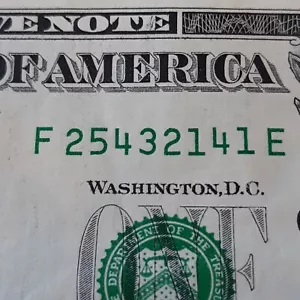 2017 A $1 Bill Descending Ladder Note RUN OF FIVE 5-4-3-2-1 Fancy F 25432141 E - Picture 1 of 5