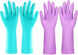 Reusable Dishwashing Cleaning Gloves with Latex Free, Cotton Lining,Kitchen G... - Picture 1 of 1