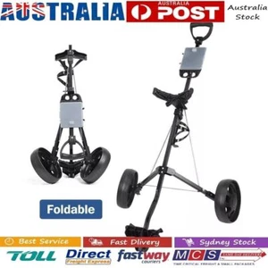 AU Foldable Golf Buggy Trolley Cart Push Pull +2 Wheels Steel labour-saving Cart - Picture 1 of 12