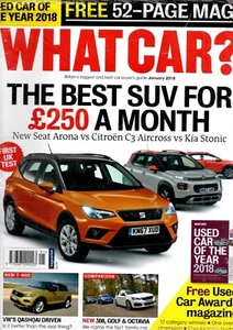 WHAT CAR MAGAZINE JANUARY 2018 with a free 2018, 52 PAGE CAR AWARDS MAGAZINE. - Picture 1 of 5