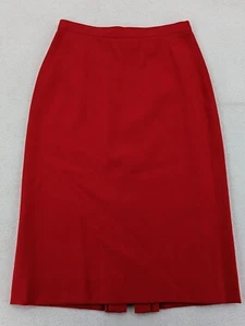 Vintage Jones New York Red Wool PENCIL SKIRT Sz 8 - Picture 1 of 8