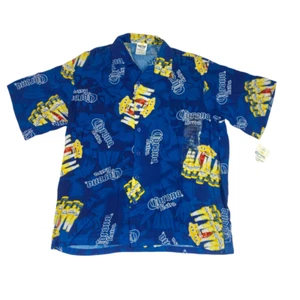 Corona Extra Mens Hawaiian Shirt Large Size Short Sleeve Rayon NEW WITH TAGS - Picture 1 of 9