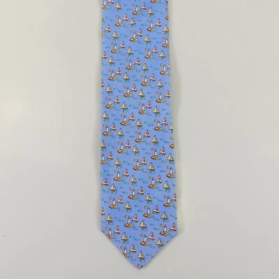 Corbata Cuello Bajo Hombres Azul Amarillo Seda Náutico Clásico Traje Vestido Luz Casa Yate Foto 1 de 4