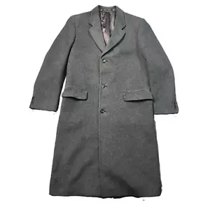 Evan-Picone Mens Gray Cashmere Blend Long Overcoat Coat Size 42L - Picture 1 of 8