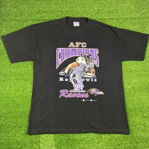 Vintage 2001 NFL Baltimore Ravens Ray Lewis AFC Champions USA Y2K Men's XL 25x30 - Picture 1 of 21