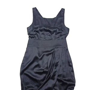 Gorman Women Dress Black Sleeveless Sheath Wrap Knee Length Formal Size 10 Silk - Picture 1 of 14