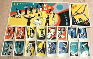 1960's USSR Russia SOVIET CIRCUS  Matchbox Labels Set of 18