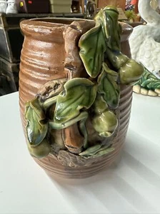 Majolica Style Studio Pottery Vase Diameter 3.75” x H 6.5” - Picture 1 of 9