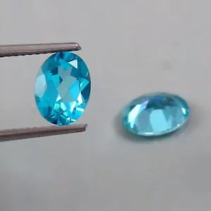 AAA-Qualität natürlicher Paraiba Topas facettiert oval 8x6 Paar lose Edelsteine - Bild 1 von 2