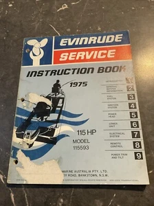 Evinrude Service Instruction book 1975 115HP MODEL 115593 Used Marine Outboard - Picture 1 of 2