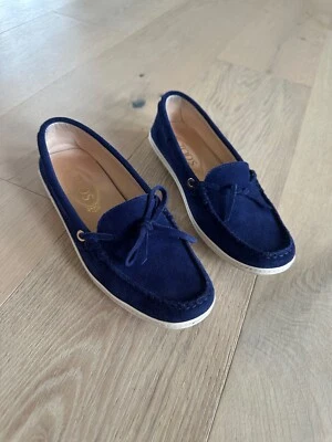 Mocasín Tod's azul gamuza conducción barco zapato mocasín para mujer 37 Foto 1 de 4