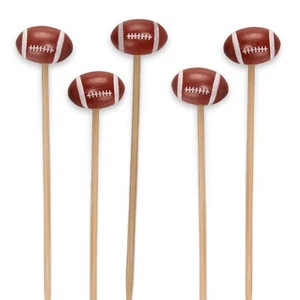 Football Sport Skewers Appetizer Cocktail Picks BambooMN Wholesale - Picture 1 of 6